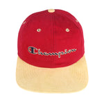 Champion - Red Spell-Out Strap Back Hat 1990s OSFA Vintage Retro