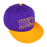 Nike - Purple Big Spell-Out & Logo Snap Back Hat 1990s OSFA Vintage Retro