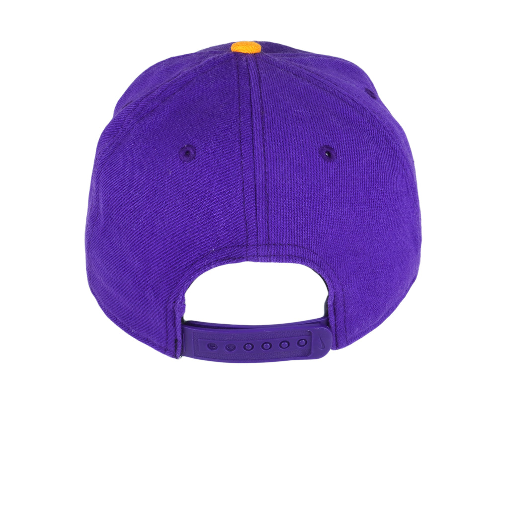 Nike - Purple Big Spell-Out & Logo Snap Back Hat 1990s OSFA Vintage Retro