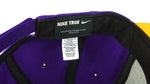 Nike - Purple Big Spell-Out & Logo Snap Back Hat 1990s OSFA Vintage Retro