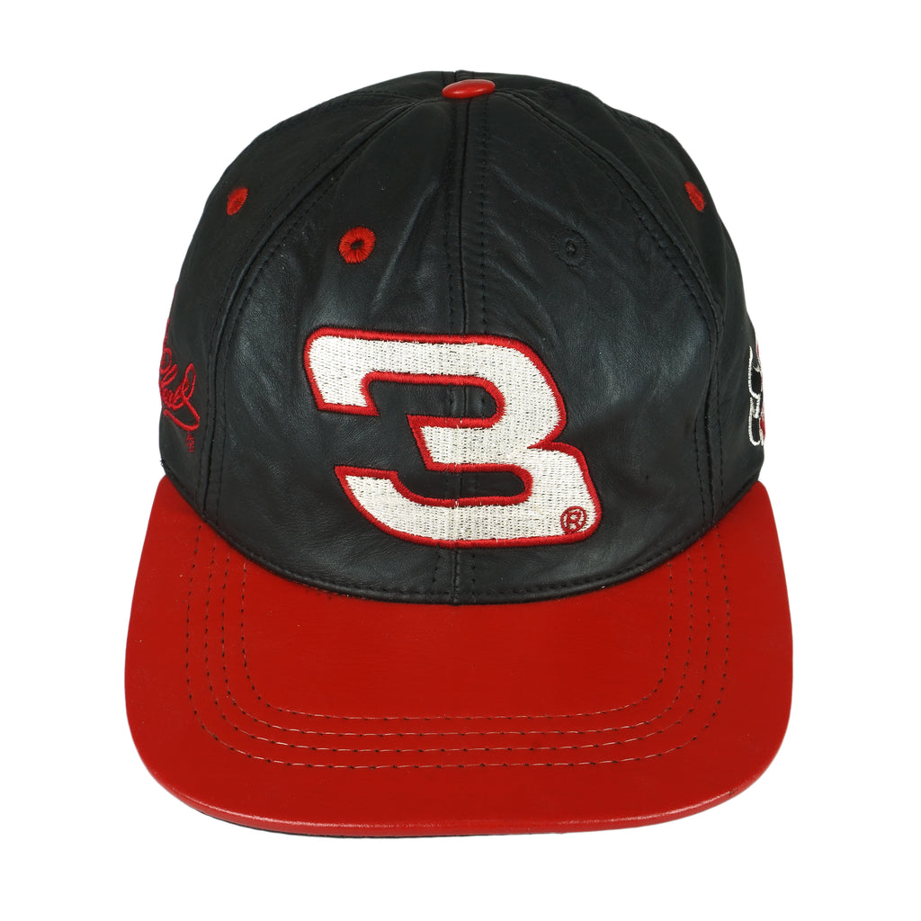 NASCAR (Chase) - Dale Earnhardt #3 Leather Strap Back Hat 1990s OSFA Vintage Retro