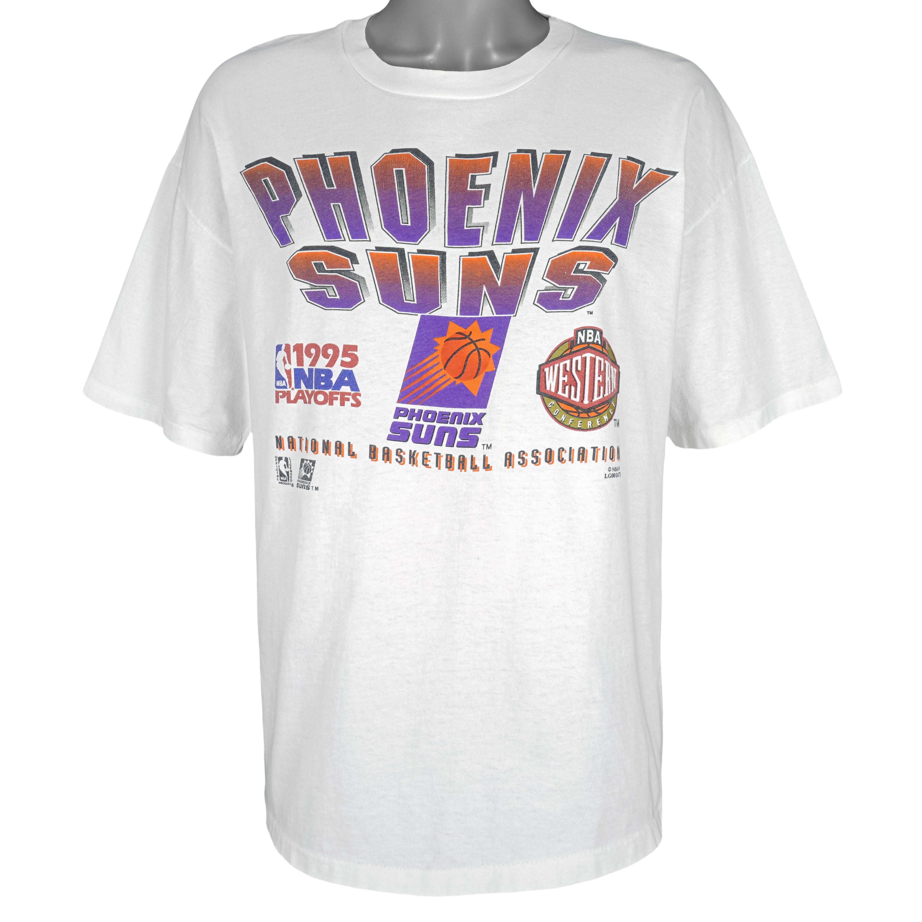 Vintage 90's 1995 NBA PLAYOFFS Western Conference on White Color T-Shirt  Adult Extra Large Fit