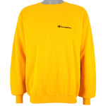 Champion - Yellow Classic Crew Neck Sweatshirt 1990s Medium