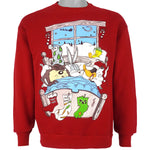 Looney Tunes - Christmas Night Crew Neck Sweatshirt 1994 Large