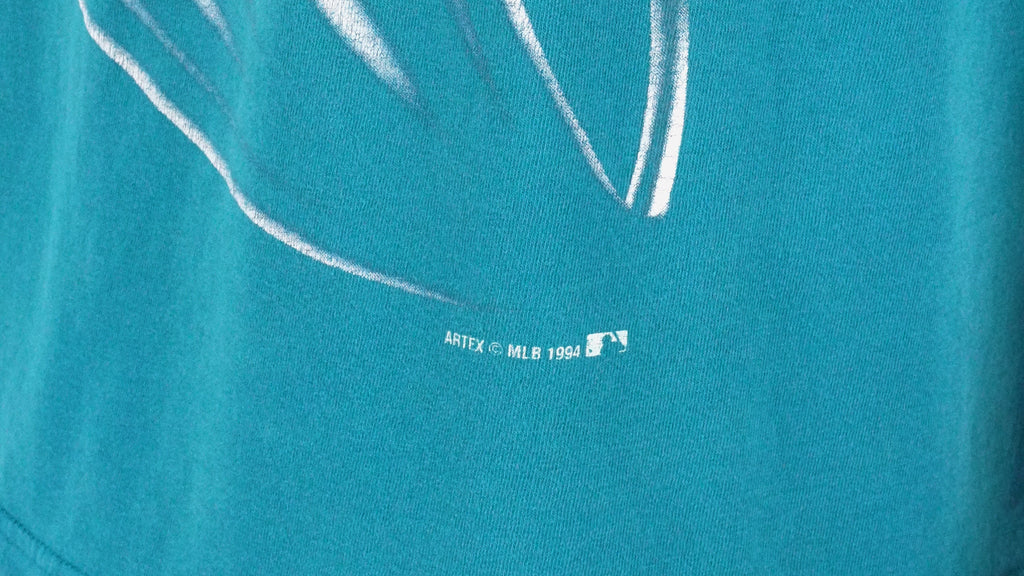 MLB (Artex) - Florida Marlins Spell-Out T-Shirt 1994 Large Vintage Retro