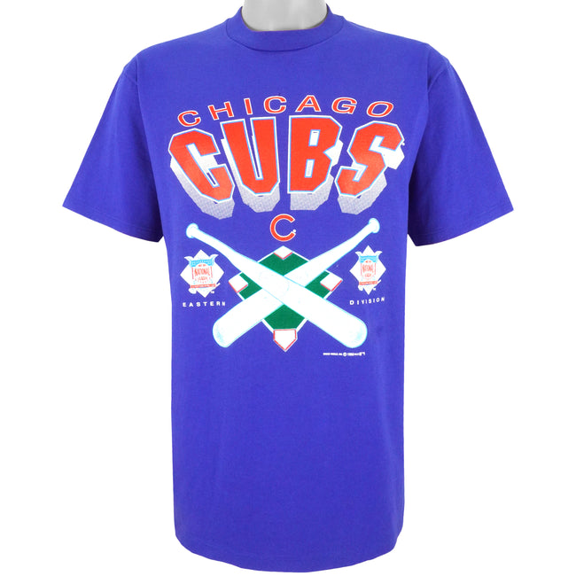 Vintage MLB (Garan Inc.) - Chicago Cubs Baseball Spell-Out T-Shirt 1989 Medium