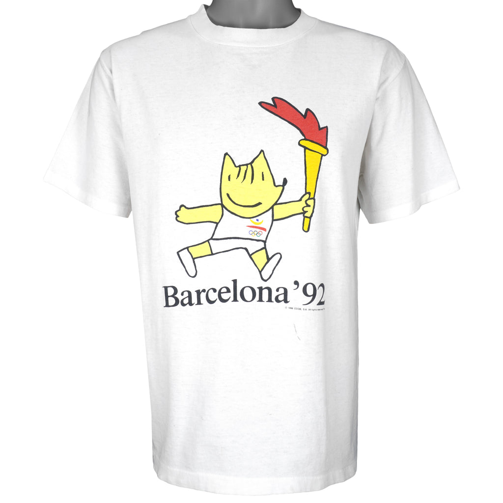 Vintage (Oneita) - Barcelona Olympic Single Stitch T-Shirt 1988 Large Vintage Retro