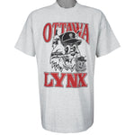 MLB - Ottawa Lynx Single Stitch T-Shirt 1990s Large Vintage Retro Baseball