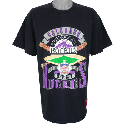 Colorado Rockies Vintage T Shirt MLB Baseball 90s Nutmeg Gold 