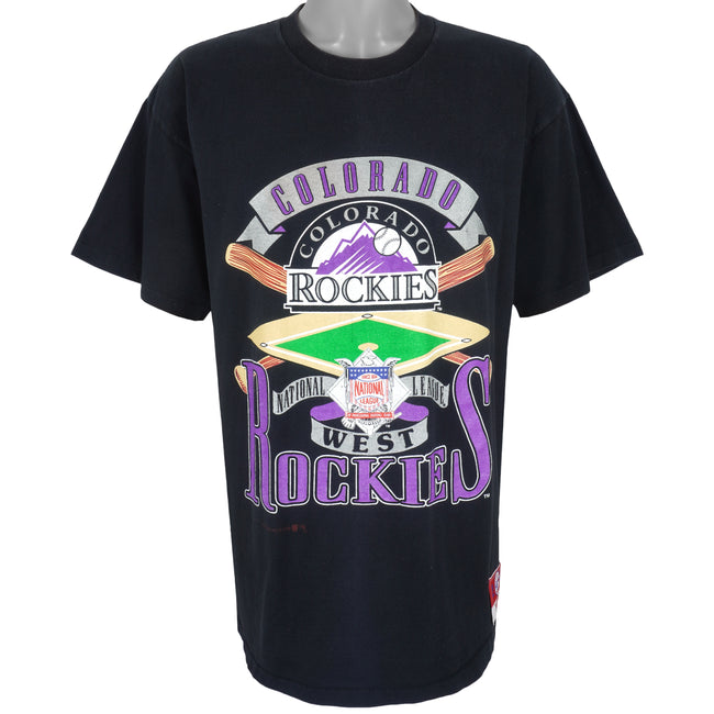 Vintage 90s Stone Nutmeg MLB Colorado Rockies Single Stitch T