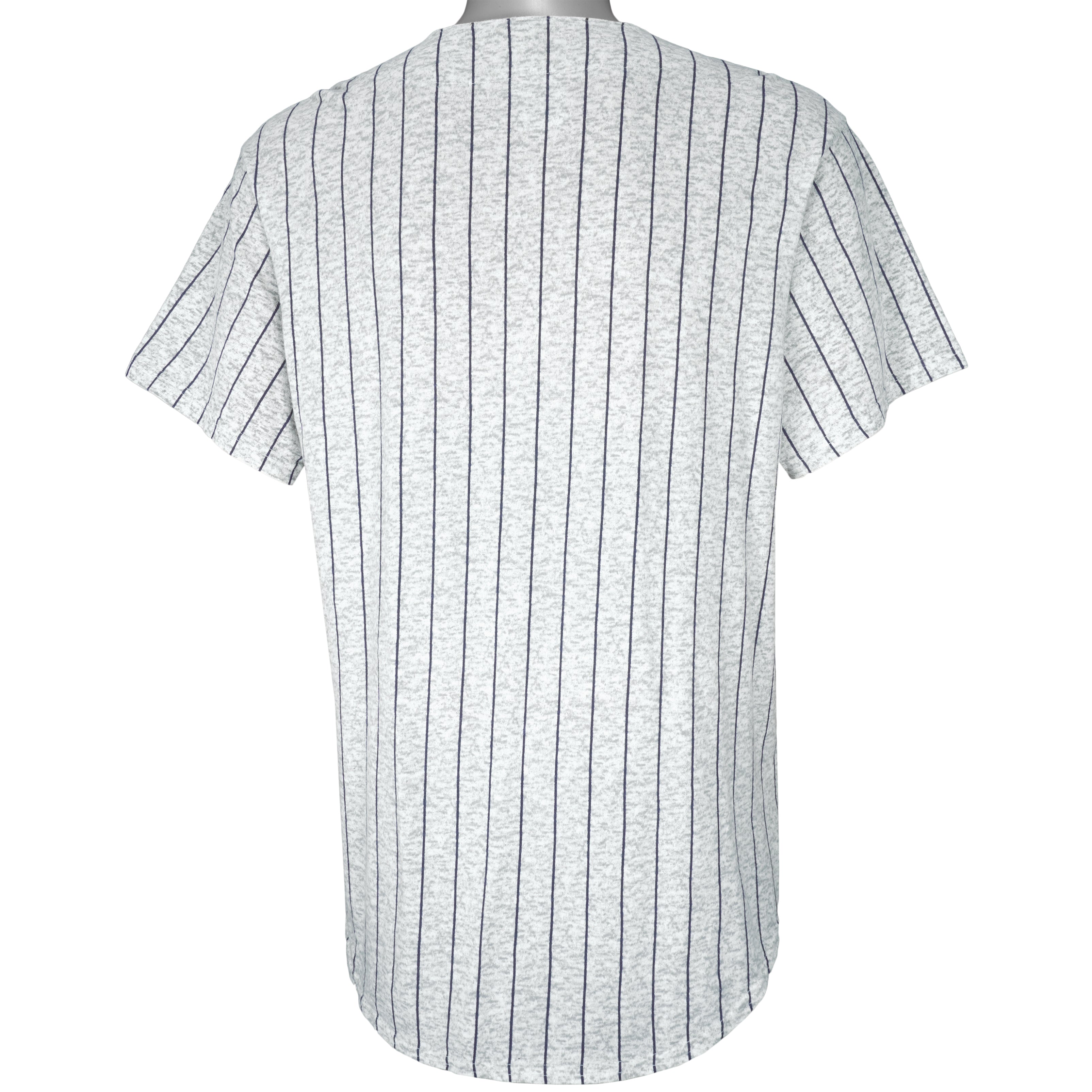 Vintage New York Yankees MLB Off The Bench Jersey Shirt Gray Pinstripe  Men's XL