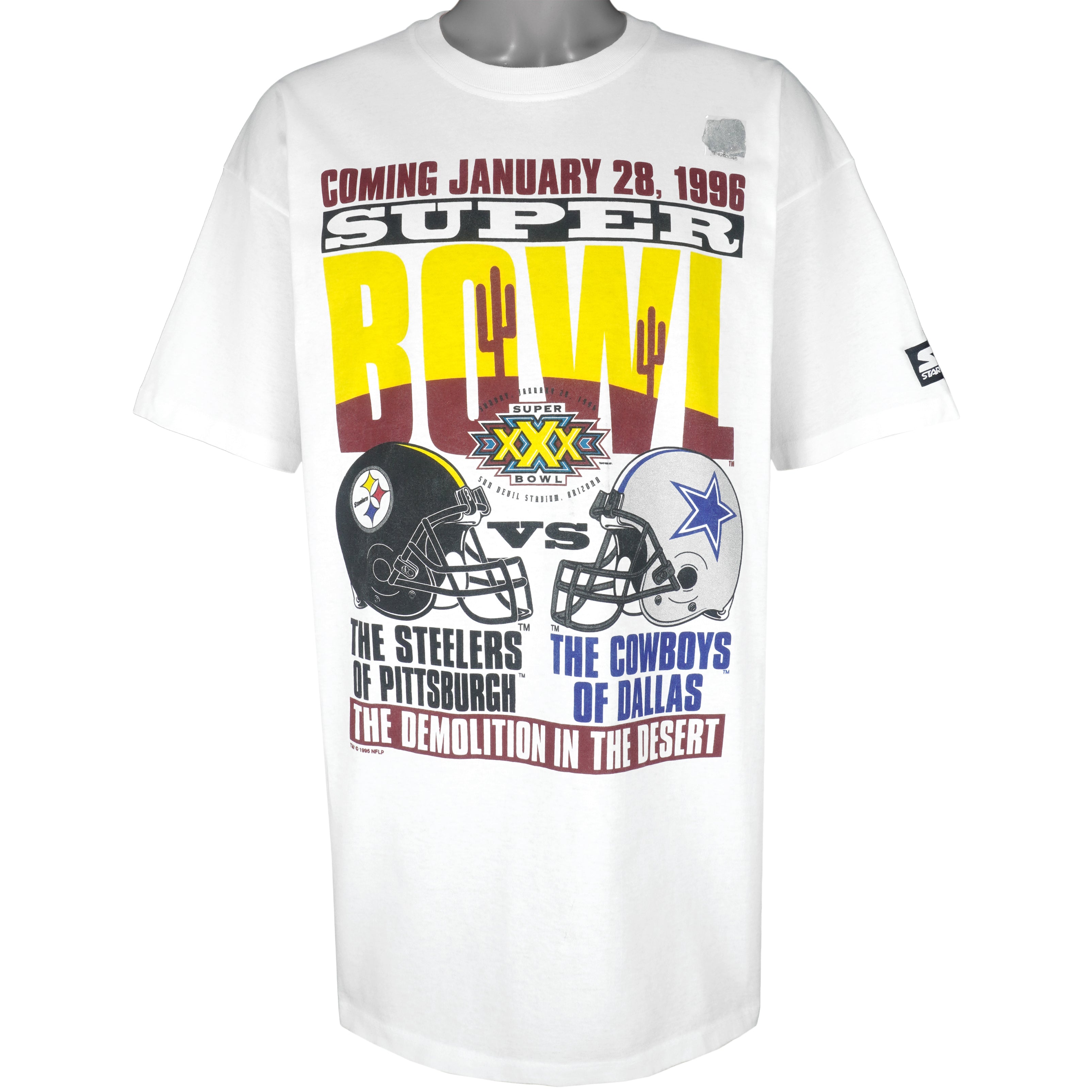 1996 Dallas Cowboys Vintage Super Bowl Caricature T-Shirt