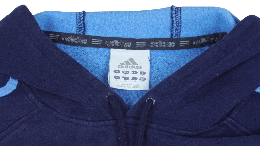 Adidas - Dark Blue Hooded Sweatshirt Large Vintage Retro