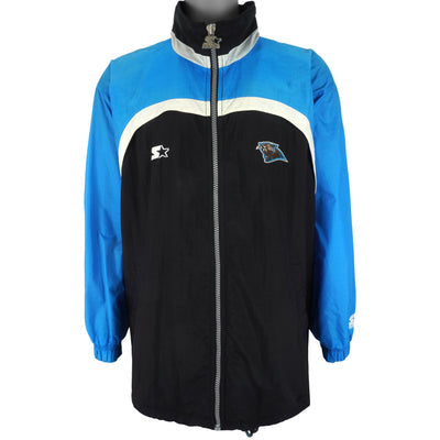 Reebok NFL Team Apparel Carolina Panthers SI Windbreaker Jacket Zip Black  Large