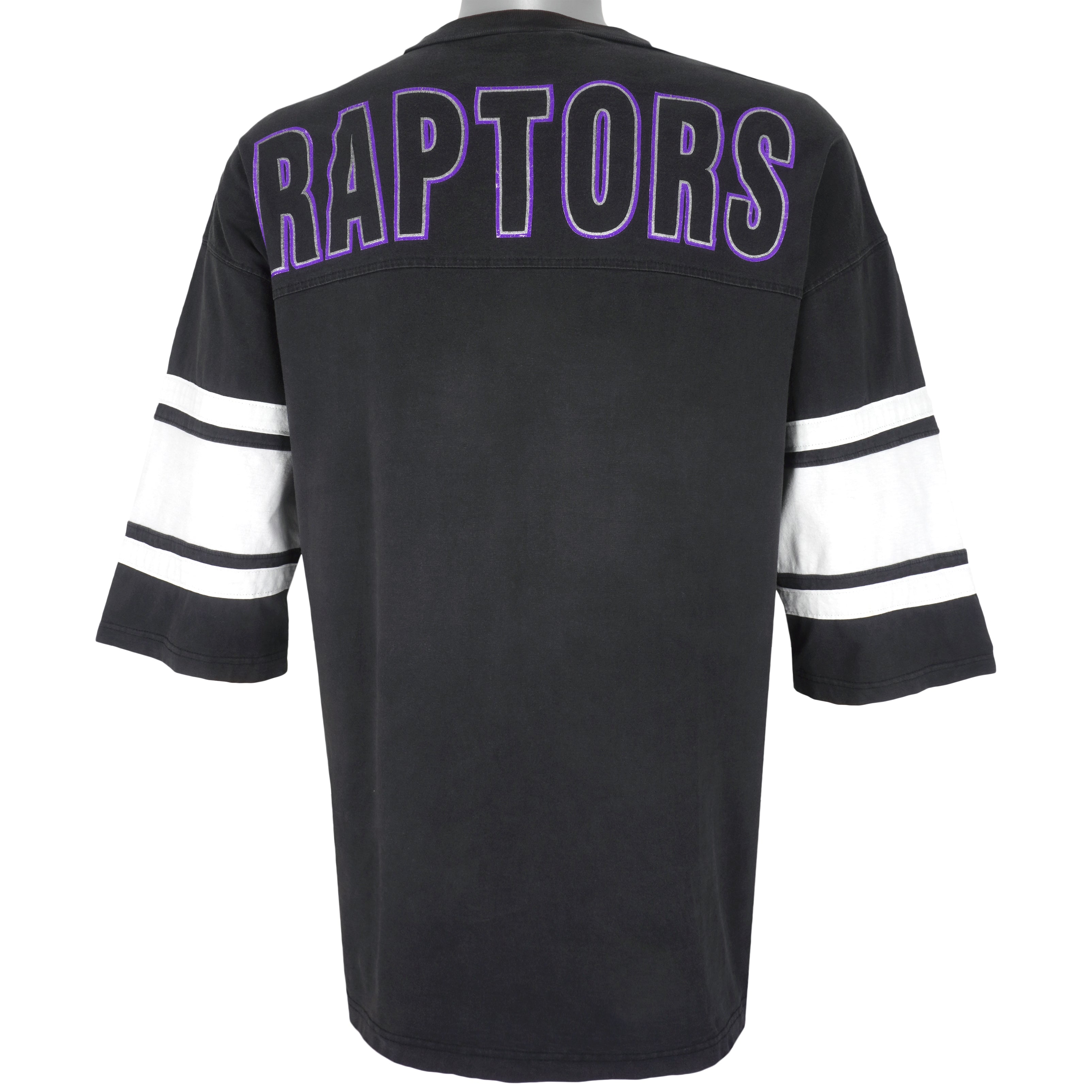 Vintage Toronto Raptors Raven Athletic Baseball Jersey Size Large Purple 90s NBA