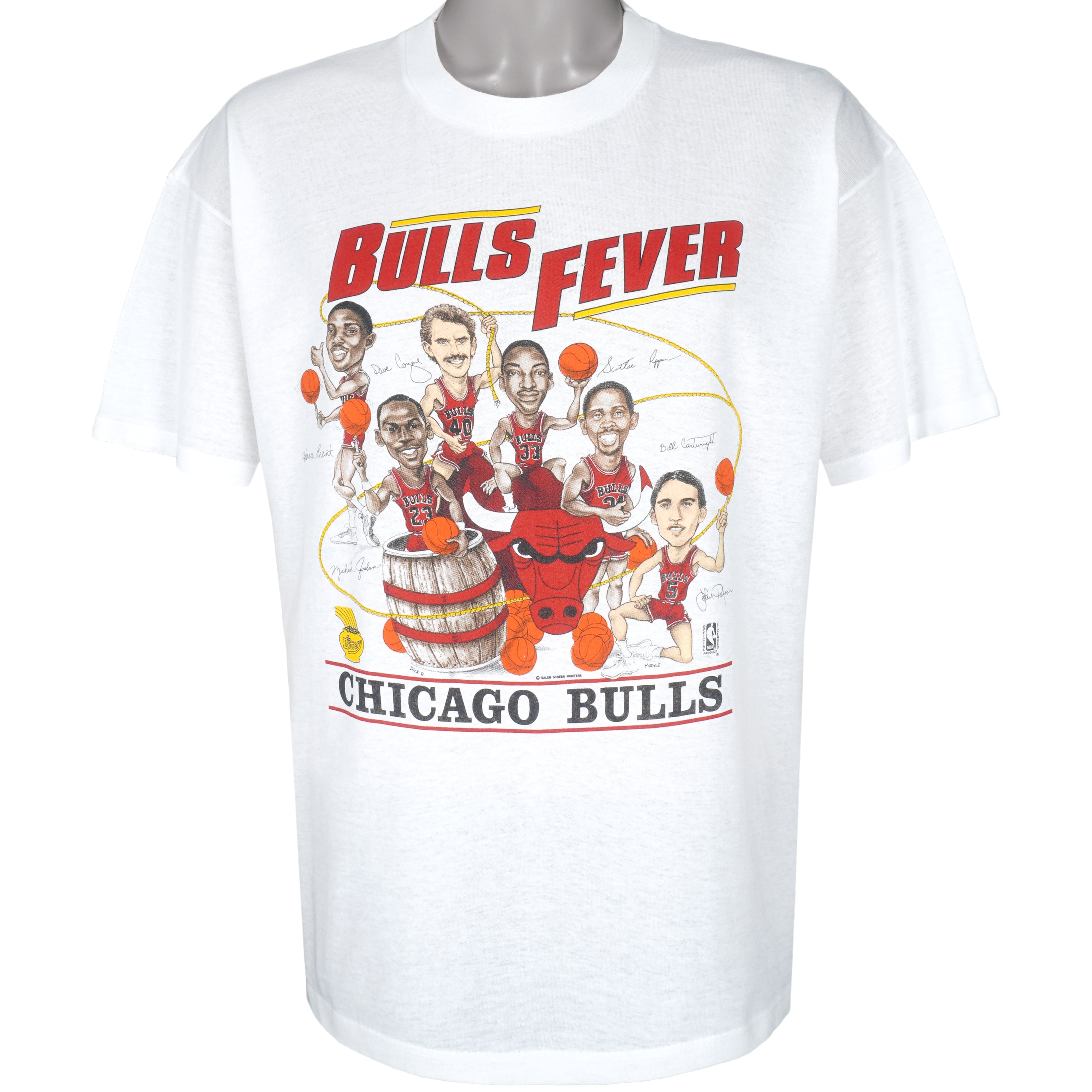 Chicago Bulls Men's 1991 NBA World Champs Caricature T-Shirt XL  Excellent Cond