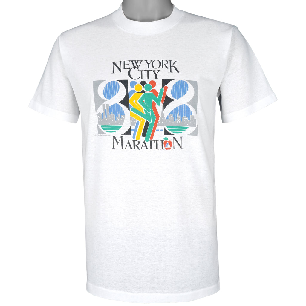 Vintage (Cross Patch) - New York City, Marathon T-Shirt 1988 Large Vintage Retro