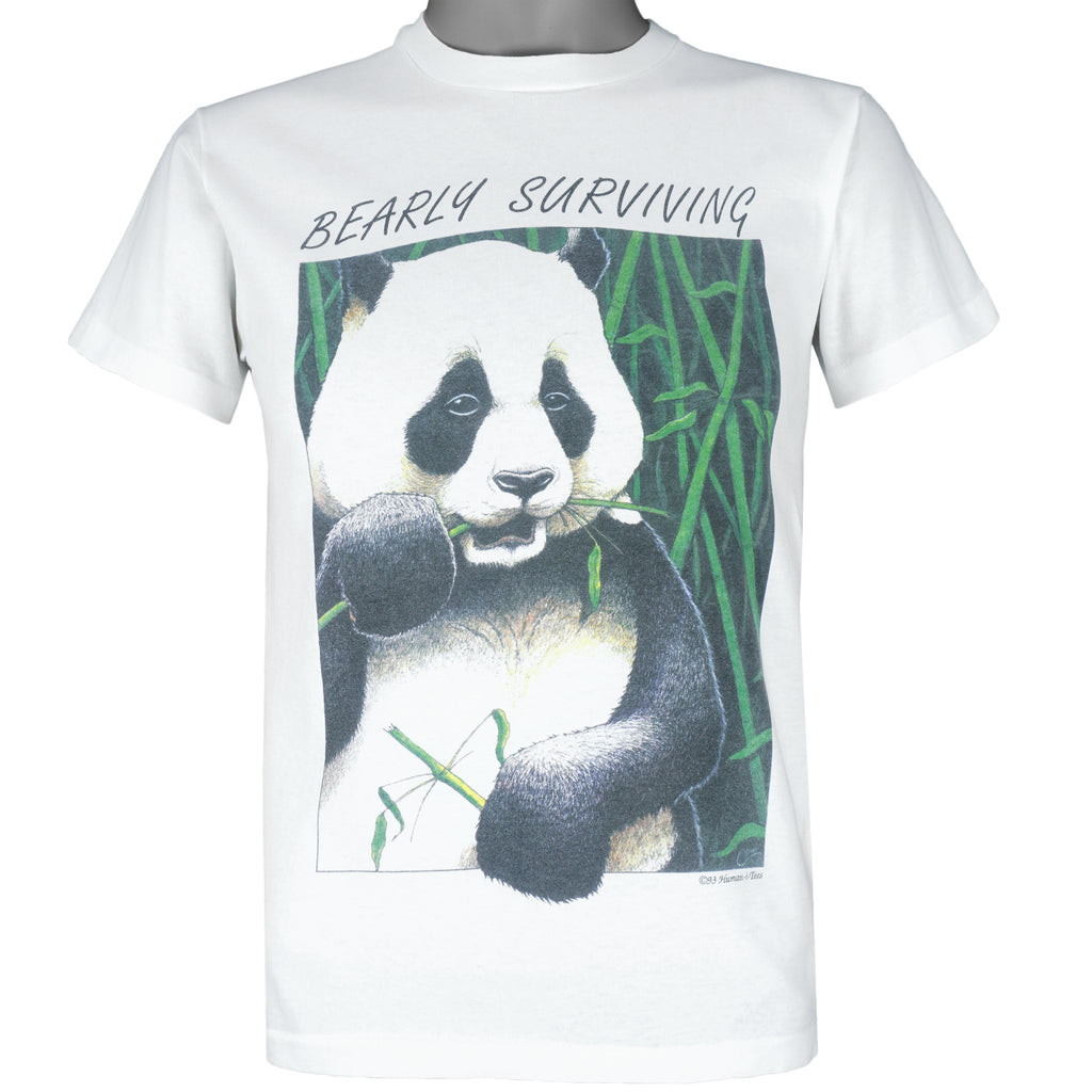 Vintage (Hanes) - Bearly Surviving Panda T-Shirt 1993 Large Youth Vintage Retro