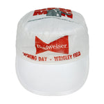 Budweiser - White Cub Fan Bud Man Spell-Out Fitted Hat OSFA Vintage Retro Basseball