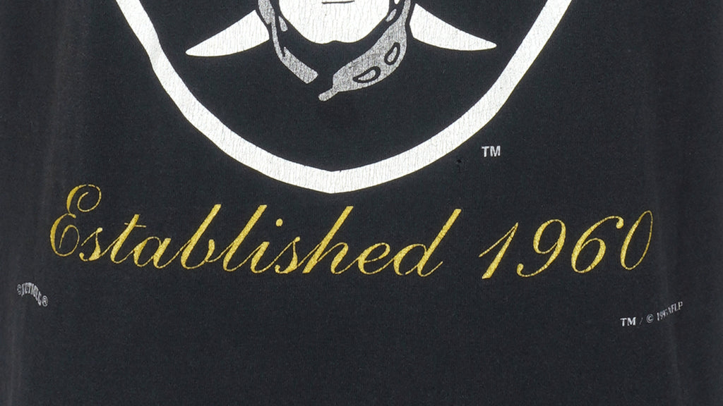 NFL - Oakland Raiders - Established 1960 Spell-Out T-Shirt 1995 Medium Vintage Retro Football