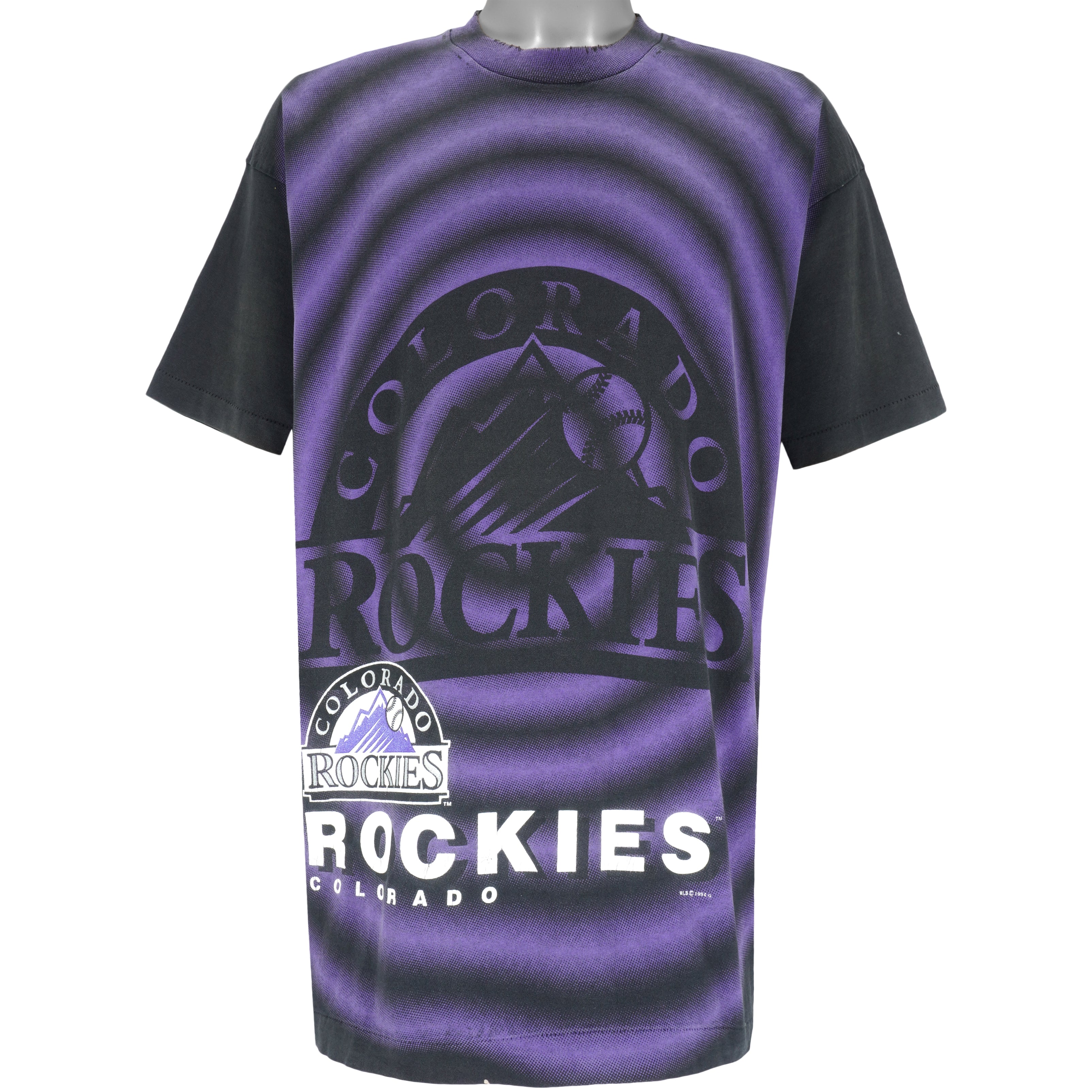 Vintage MLB (Salem) - Colorado Rockies All Over Print T-Shirt 1994 Large –  Vintage Club Clothing
