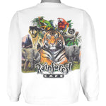 Vintage (Habitat) - Rain Forest - Tiger Crew Neck Sweatshirt 1990s Medium Vintage Retro