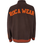 Roca Wear - Brown Spell-Out Zip-Up Sweatshirt Large Vintage Retro