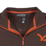 Roca Wear - Brown Spell-Out Zip-Up Sweatshirt Large Vintage Retro