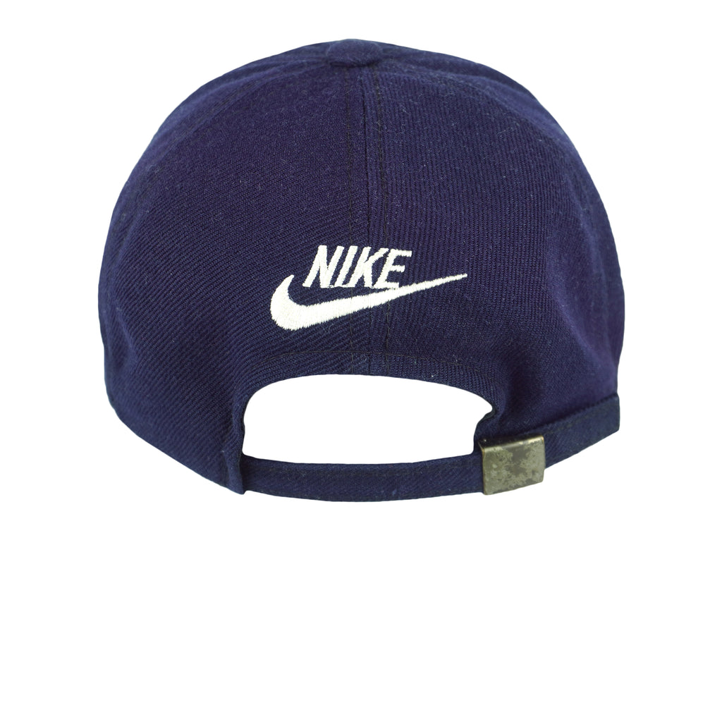 Nike - Navy Blue Big Logo Adjustable Hat 1990s OSFA Vintage Retro