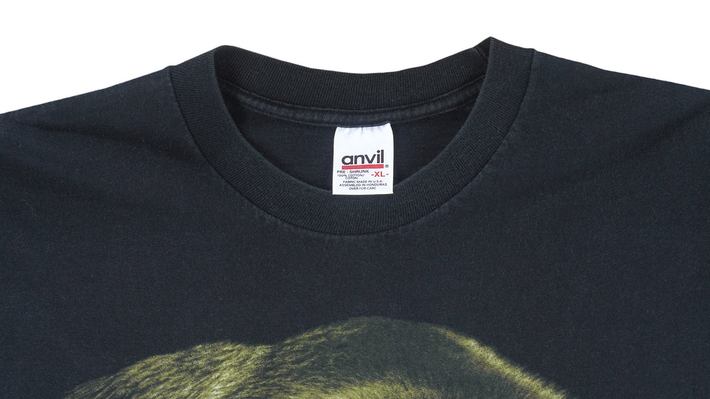 Vintage (Anvil) - Black Bear Crew Neck T-Shirt 1990s X-Large Vintage Retro