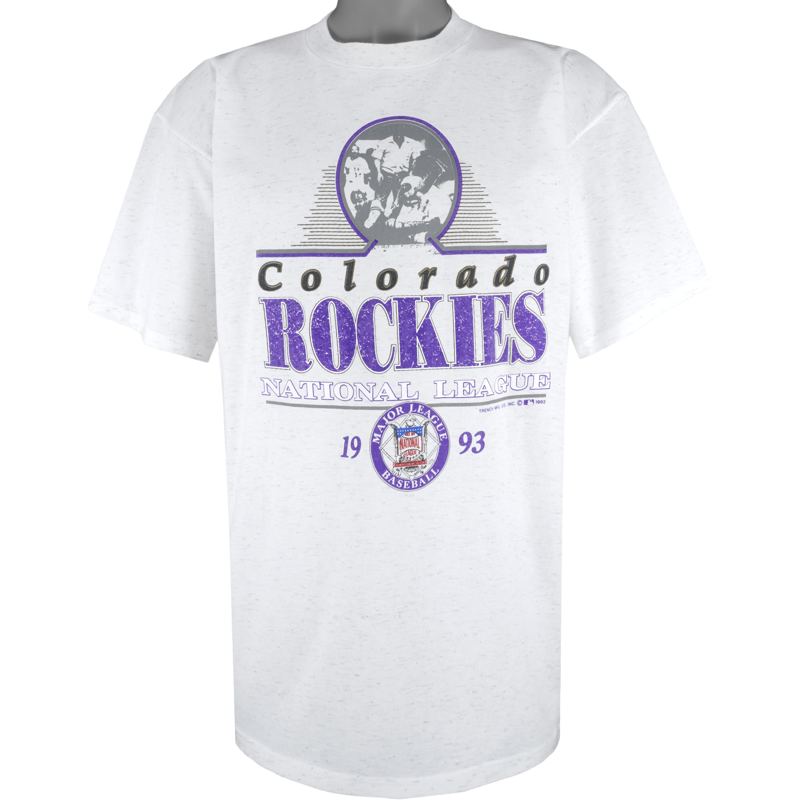 Vintage 94 Colorado Rockies Baseball Tee XL Black Purple 