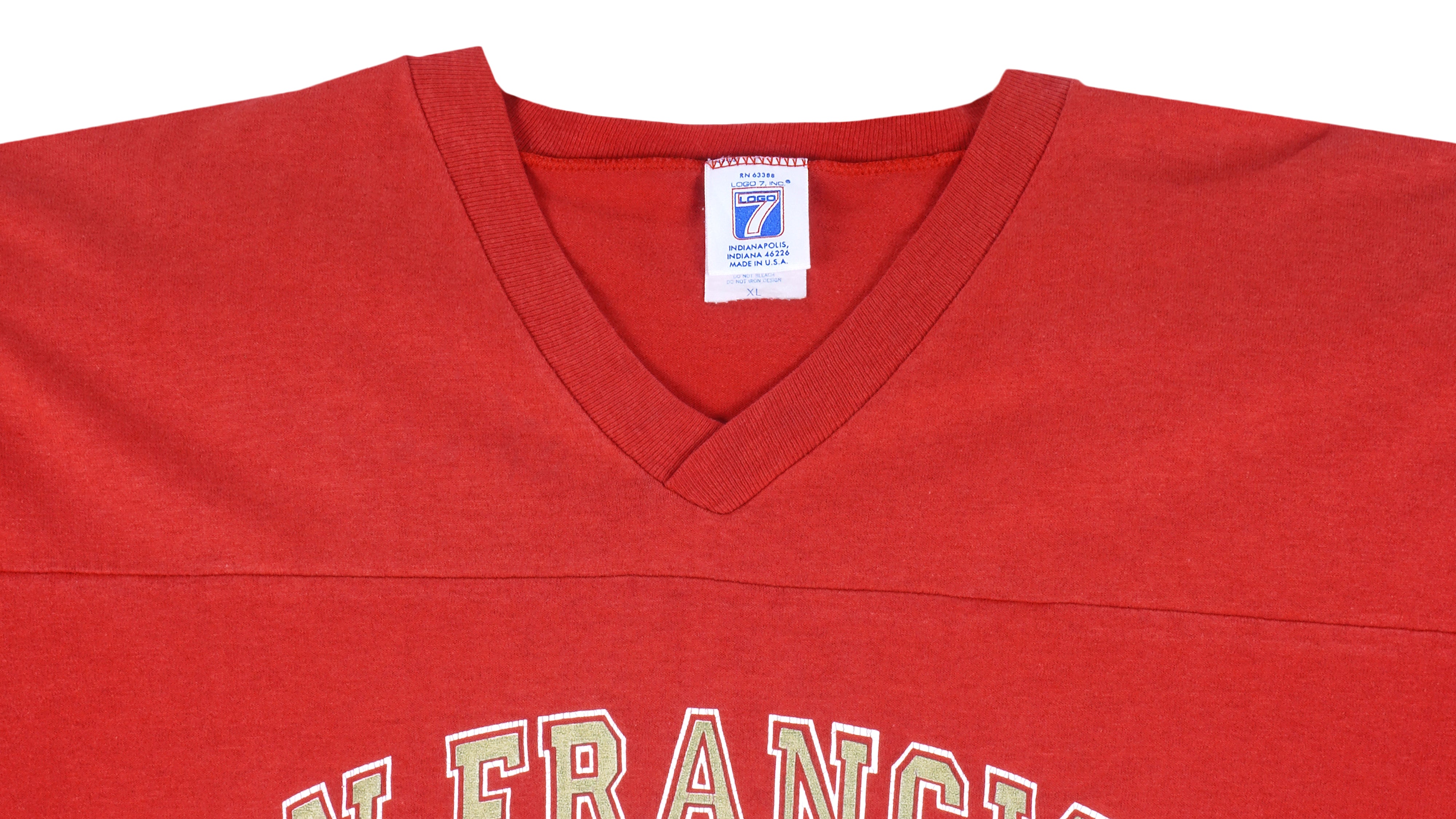 LOGO 7, Shirts, Vintage San Francisco 49ers Football Jersey Style Tshirt  Logo 7 Made In Usa L