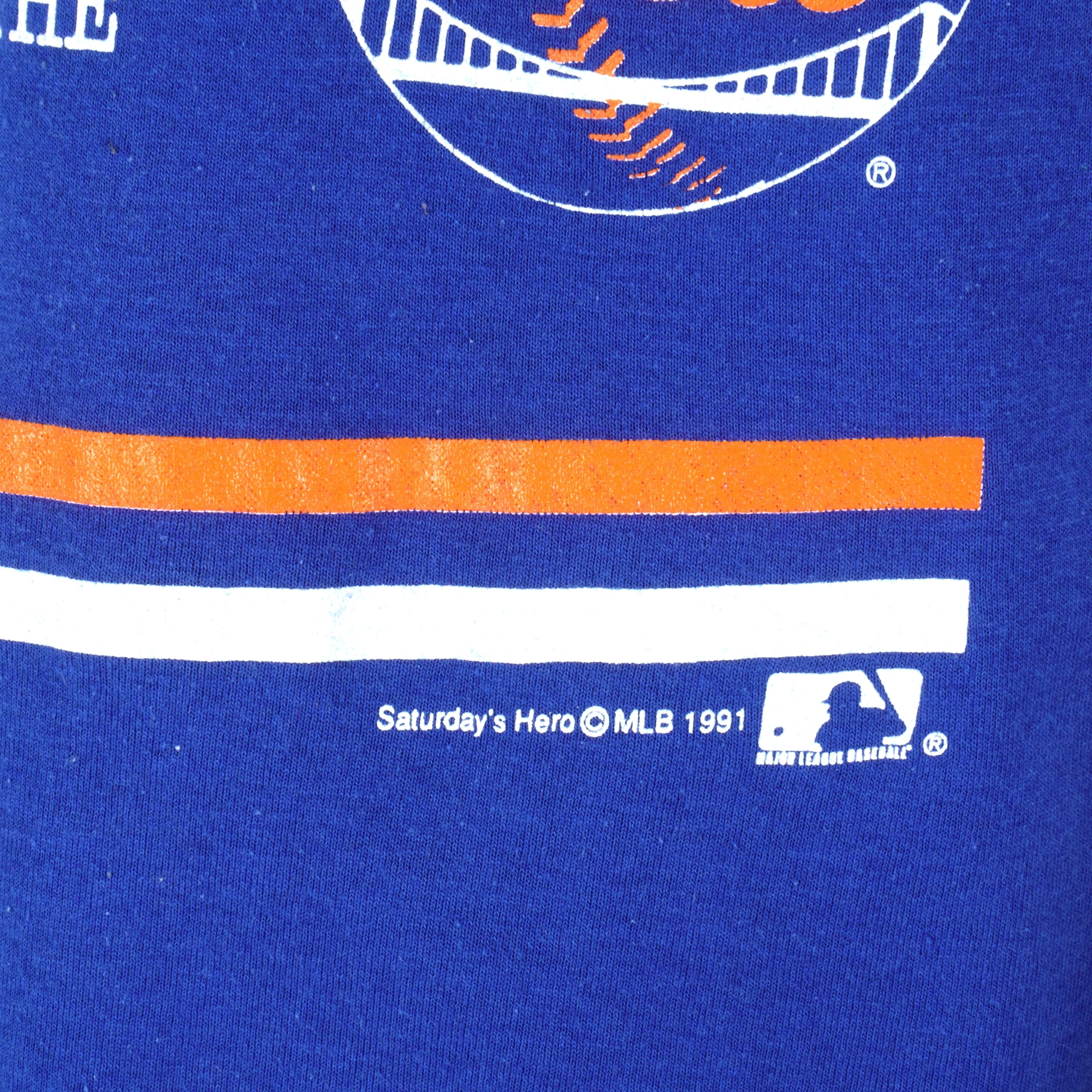 Vintage MLB (Nutmeg) - New York Giants (Mets) Single Stitch T-Shirt 1991 Large