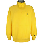 Nautica - Yellow 1/4 Zip Sweatshirt 1990s X-Large Vintage Retro