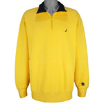 Nautica - Yellow 1/4 Zip Sweatshirt 1990s X-Large Vintage Retro