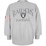 NFL (Lee) - Raiders Football Embroidered Crew Neck Sweatshirt 1990s Large