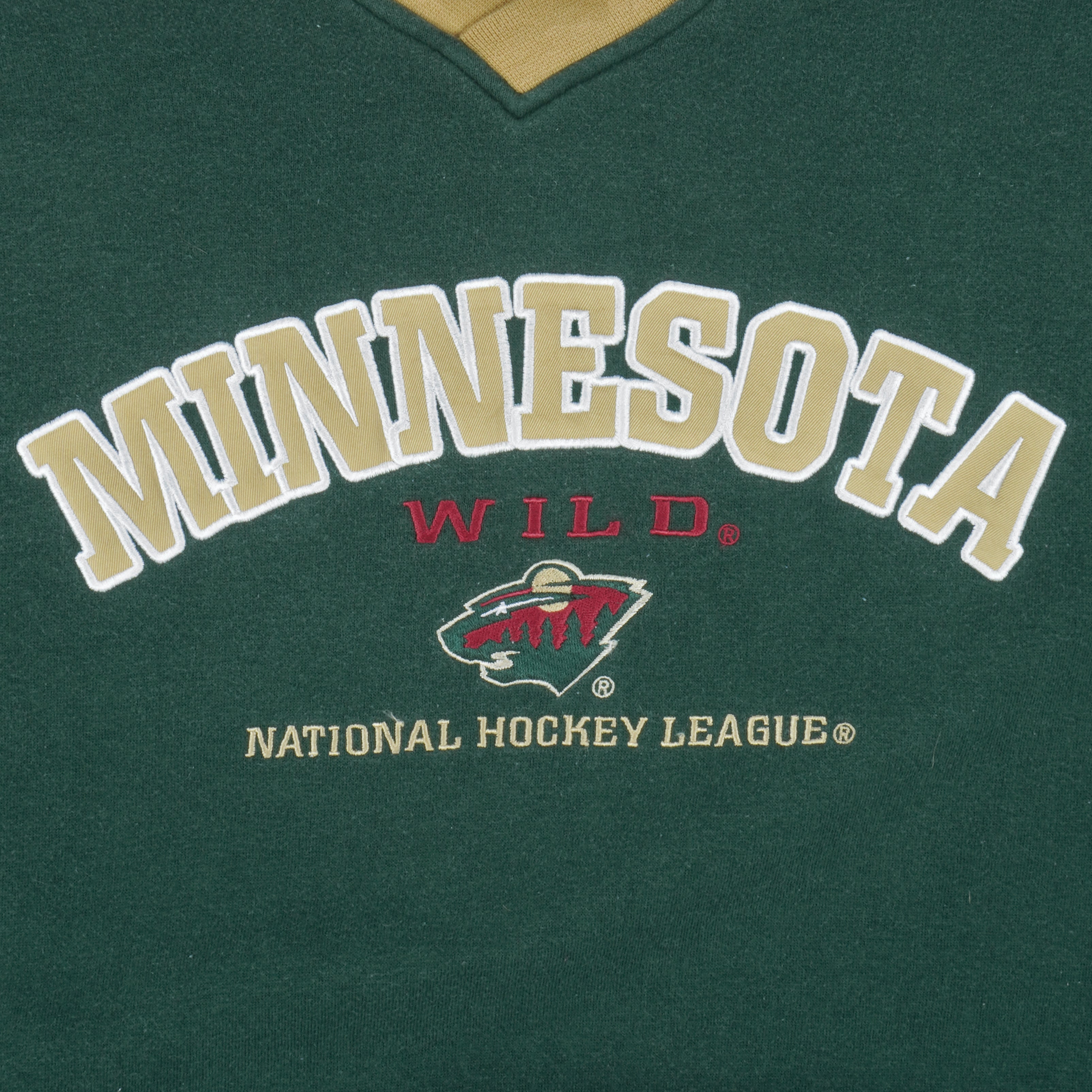 Vintage NHL (Lee) - Minnesota Wild Embroidered V-Neck Sweatshirt 1990s X-Large
