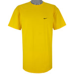 Nike - Yellow Embroidered T-Shirt 1990s Large Vintage Retro