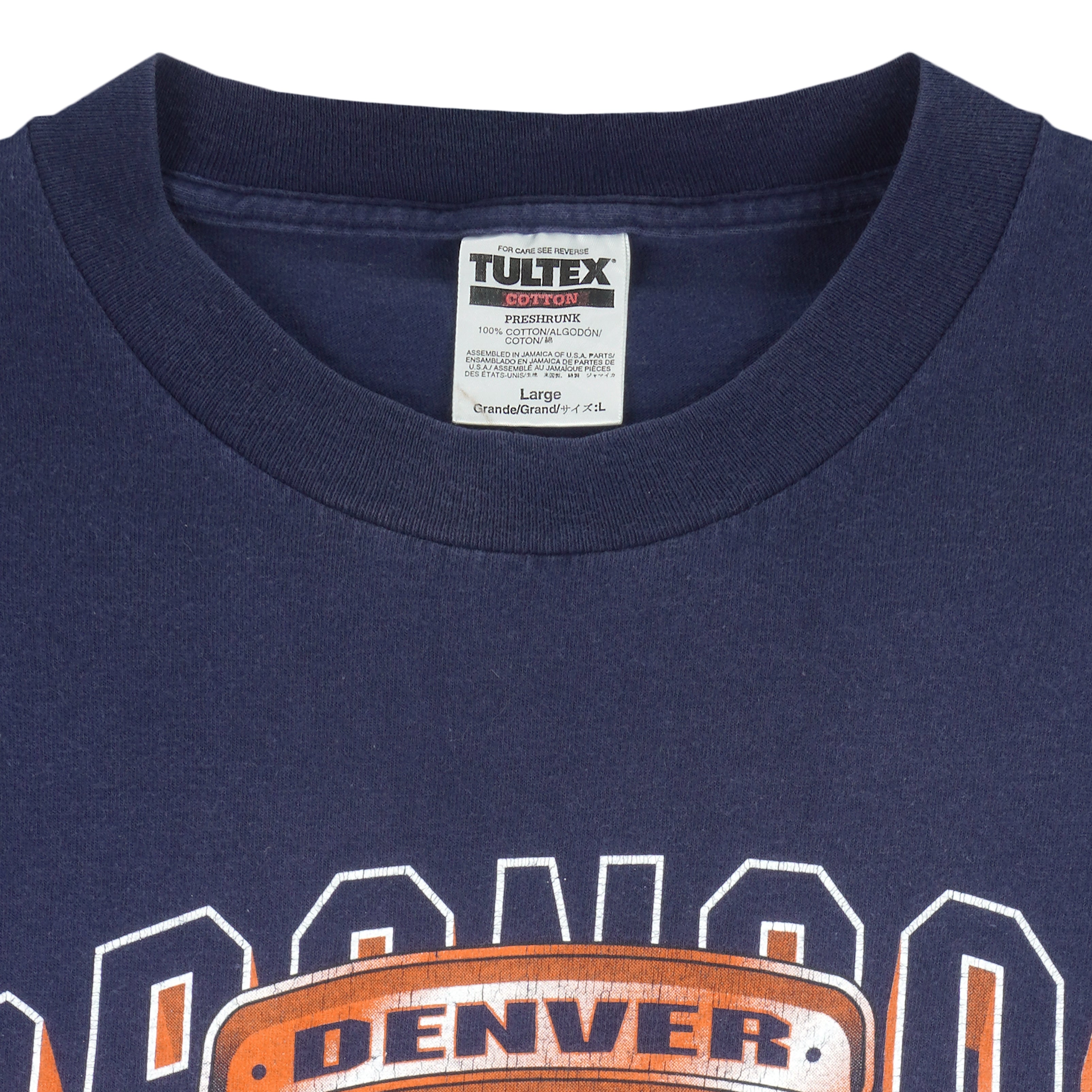 Vintage Navy Denver Broncos NFL Crew Neck Sweatshirt Adult Size Large