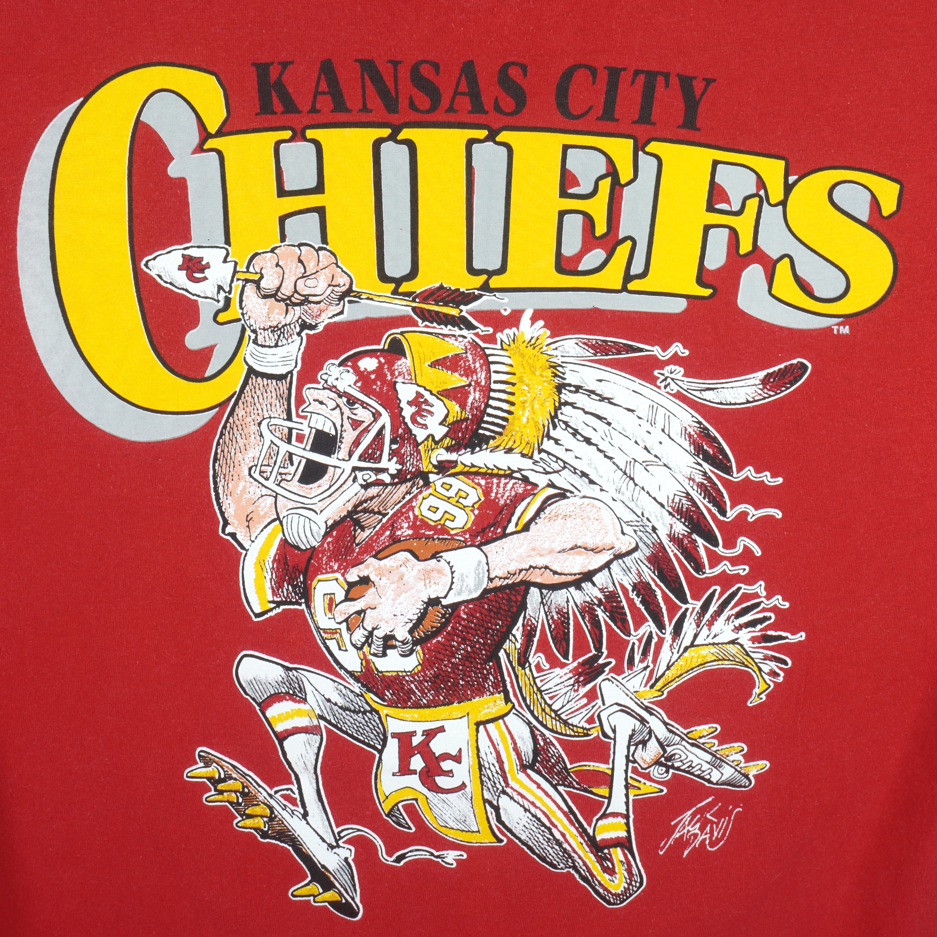 SALE!!! Vintage 90's NFL Kansas City Chief Nutmeg mills Super Bowl T-shirt