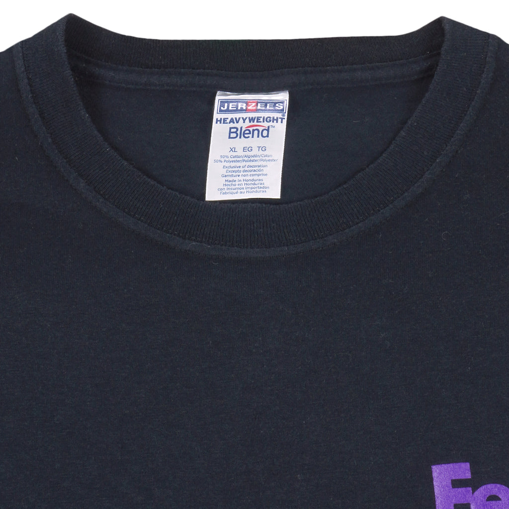 Vintage (Jerzees) - Black FedEx T-Shirt 1990s X-Large Vintage Retro