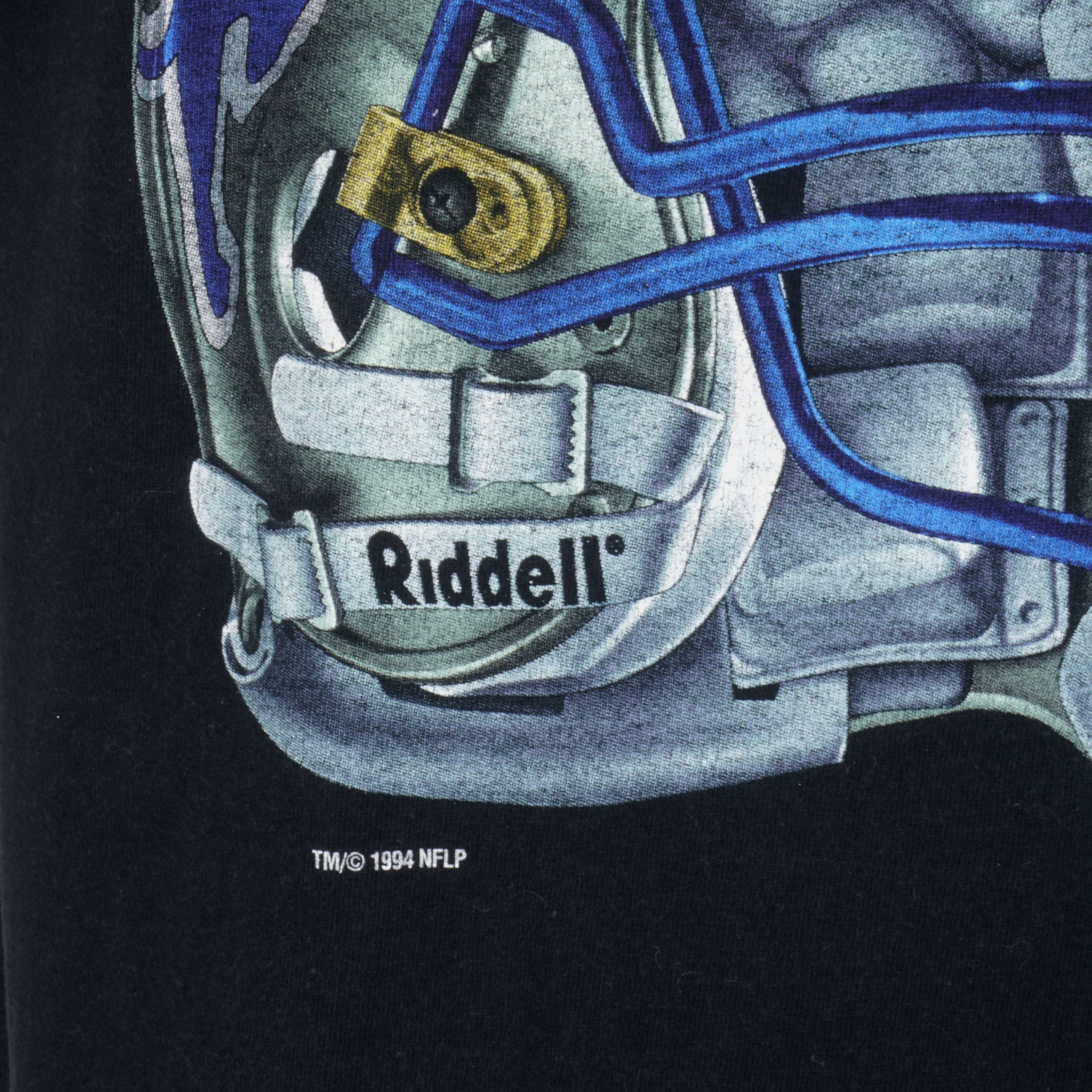 90s Detroit Lions Distressed Skyline Helmet T-Shirt