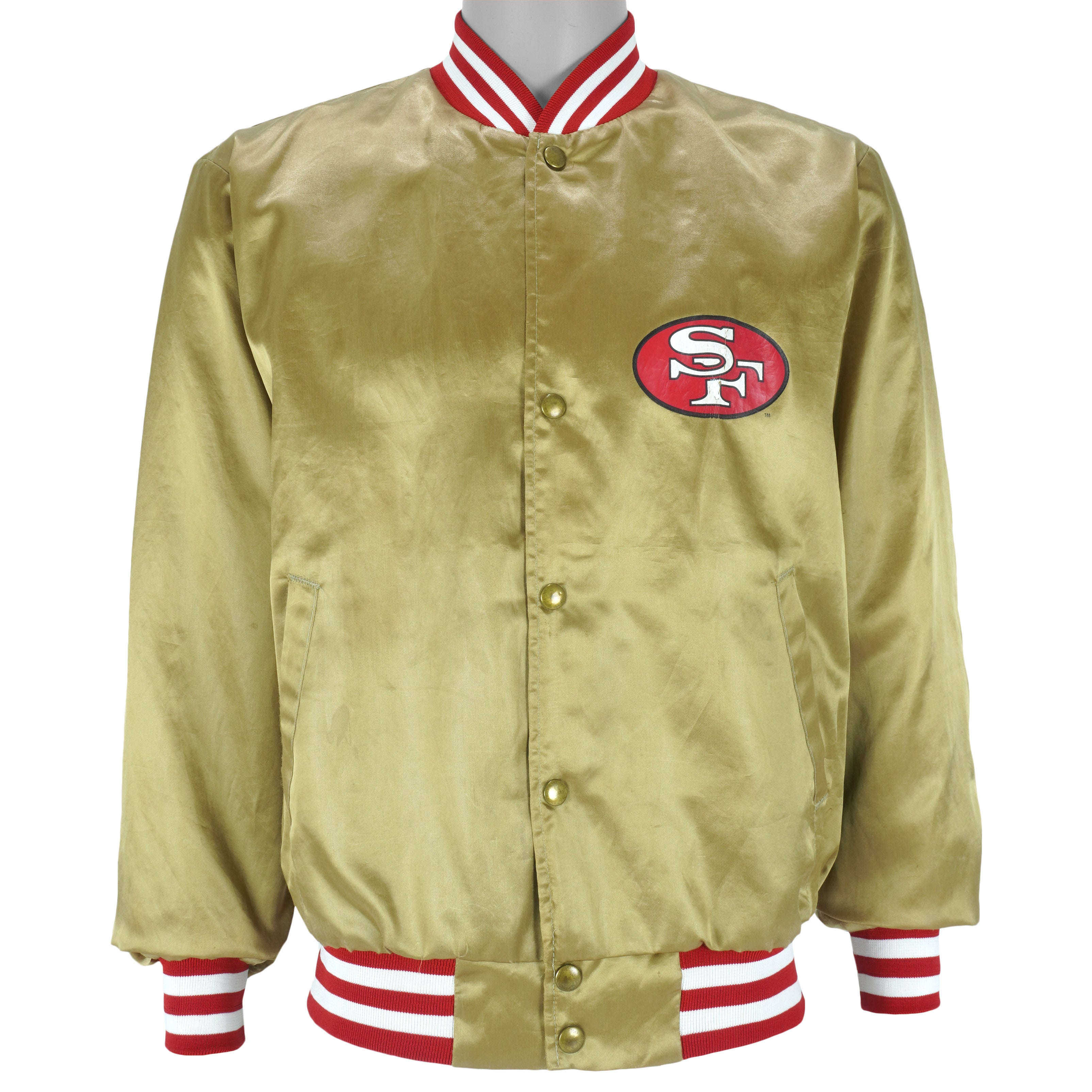 Maker of Jacket Sports Leagues Jackets NFL Vintage San Francisco 49ers World Champs Satin