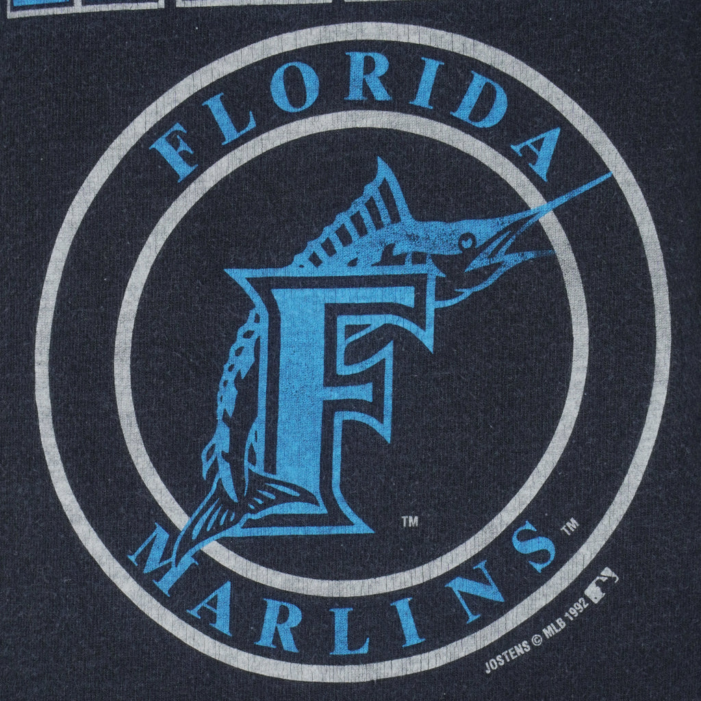 MLB (Jostens) - Florida Marlins Single Stitch T-Shirt 1992 Large Vintage Retro Baseball