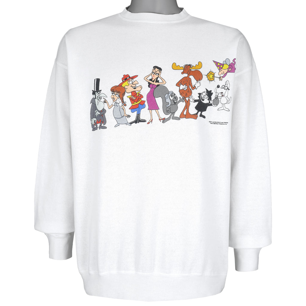 Vintage - Rocky and Bullwinkle and Friends Crew Neck Sweatshirt 1993 X-Large Vintage Retro