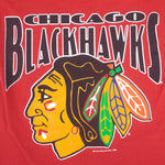 NHL (Nutmeg) - Chicago Blackhawks Single Stitch T-Shirt 1989 Medium Vintage Retro Hockey