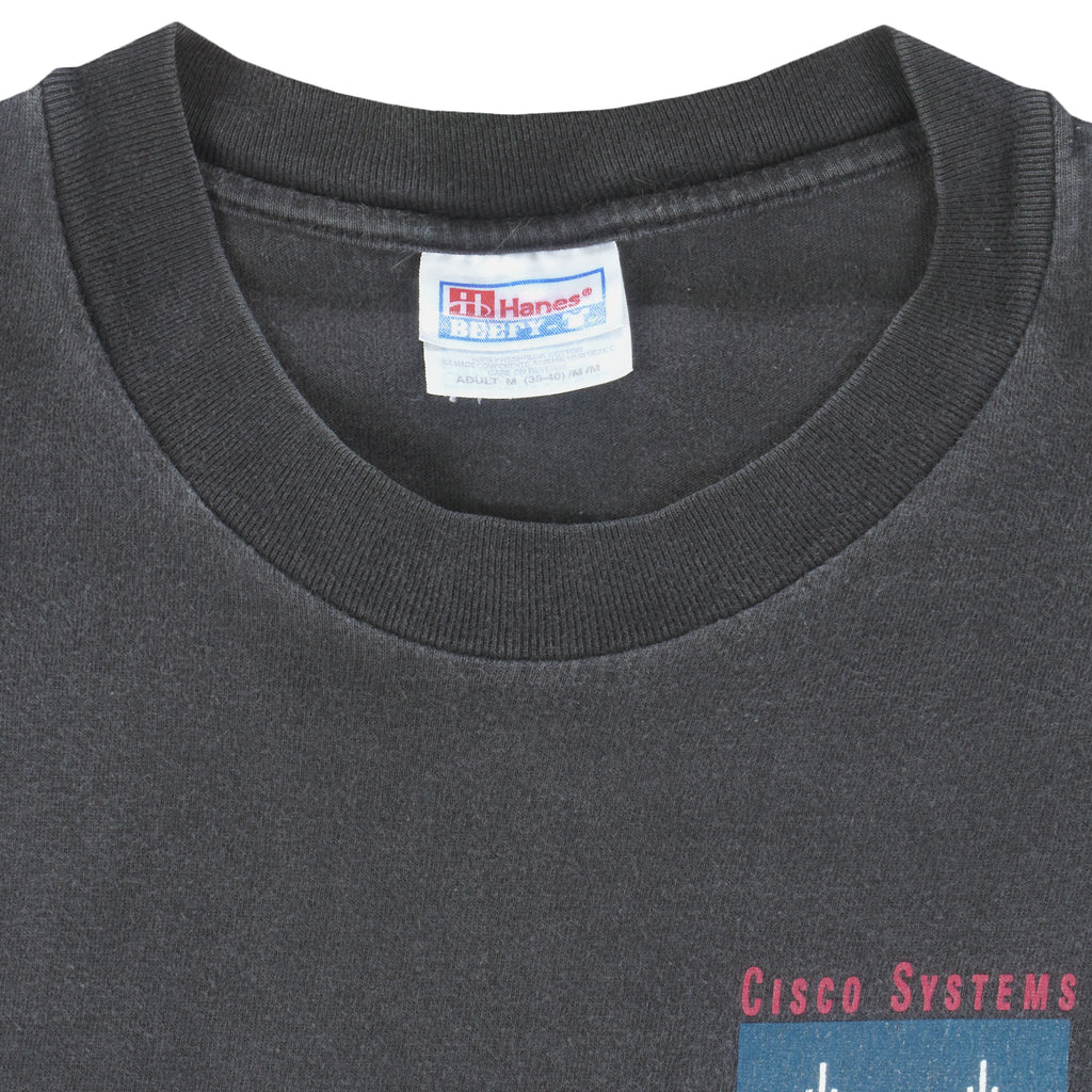 Vintage (Hanes) - Cisco Systems T-Shirt 1990s Medium Vintage Retro