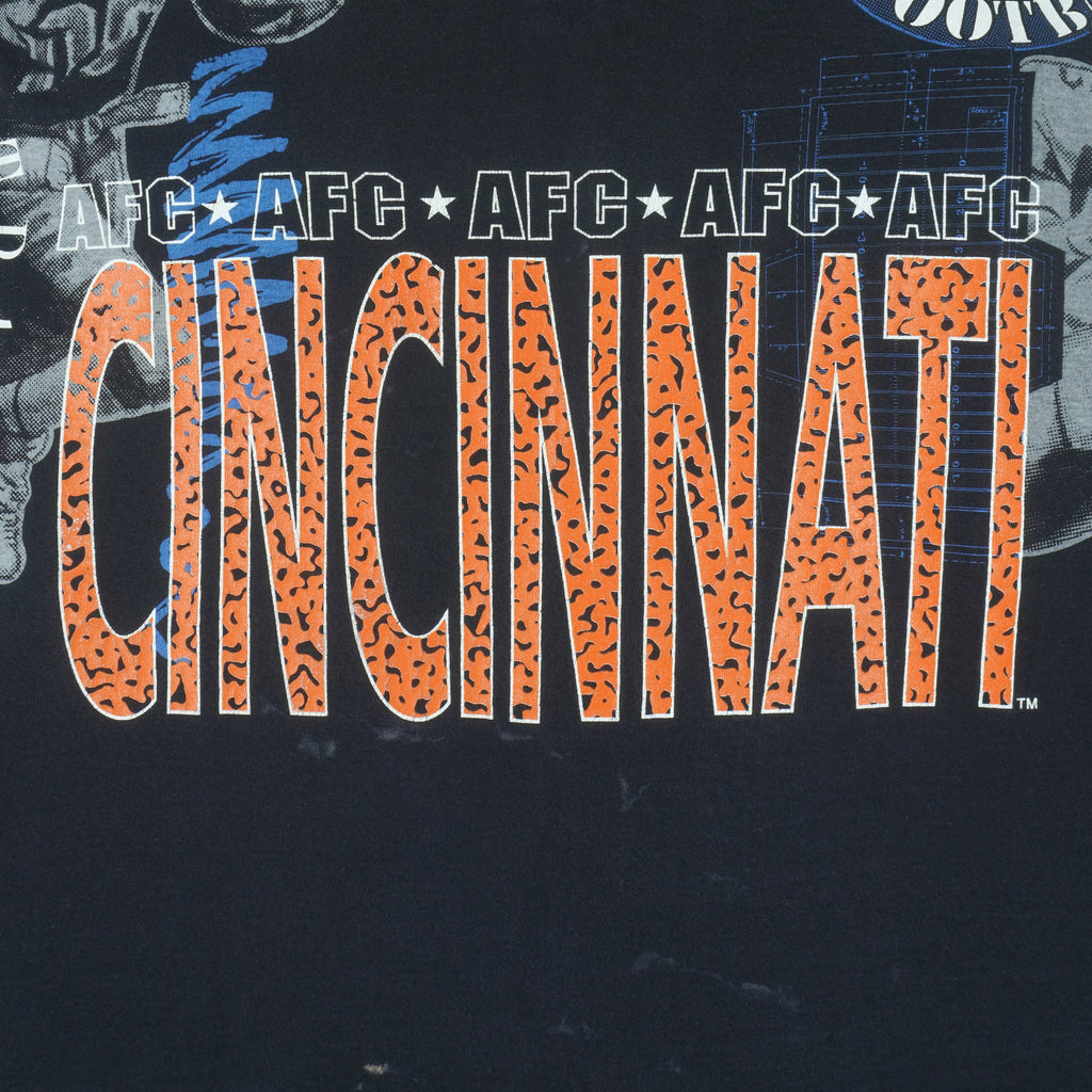 NFL (Logo 7) - Cincinnati Bengals T-Shirt 1991 Large Vintage Retro Football