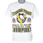 NHL (Nutmeg) - Pittsburgh Penguins Stanley Cup Champions T-Shirt 1992 Large