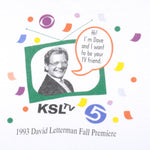 Vintage - KSL TV David Letterman Single Stitch T-Shirt 1990s X-Large Vintage Retro